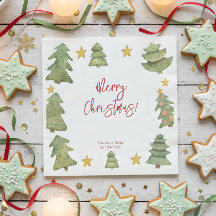 水彩華やかなクリスマスツリー