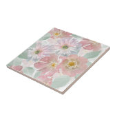 水彩華やかな花。  タイル (側面)