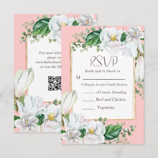 水彩華赤面結婚ズ 出欠カード (正面/裏面)