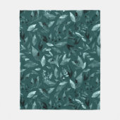 水彩落ちた葉10 フリースブランケット (正面)