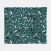 水彩落ちた葉10 フリースブランケット (正面(横))