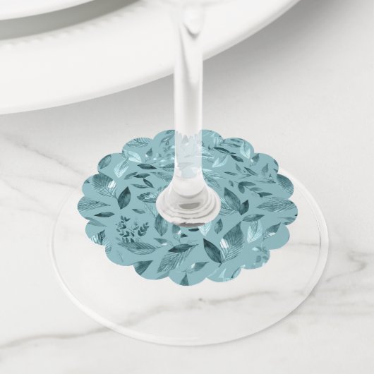 水彩落ちた葉2 ワイングラスタグ (クローズアップ)