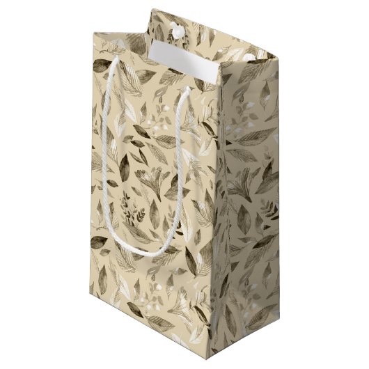 水彩落ちた葉4 スモールペーパーバッグ (正面アングル)