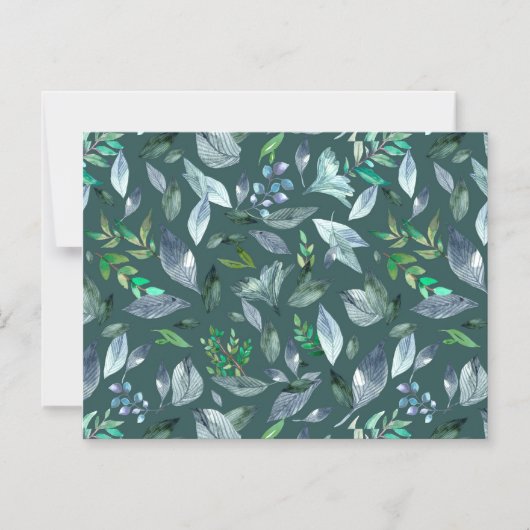 水彩落ちた葉5 マグネット招待状 (正面)