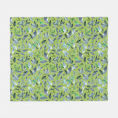 水彩落ちた葉6 フリースブランケット (正面(横))