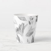 水彩落ちた葉8 カフェラテマグ (正面)