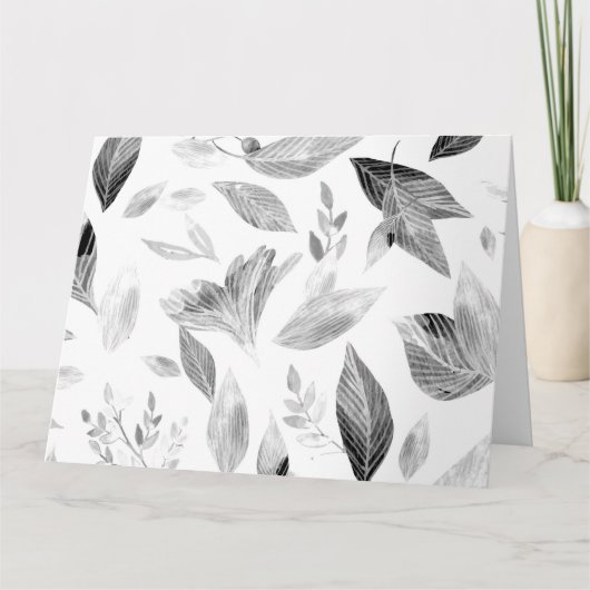 水彩落ちた葉8 サンキューカード (正面)