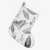 水彩落ちた葉8 ラージクリスマスストッキング (正面 (吊り時))