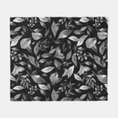 水彩落ちた葉9 フリースブランケット (正面(横))