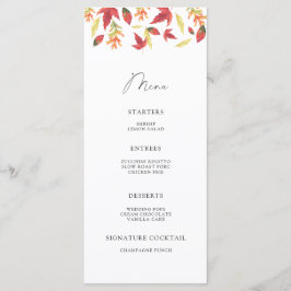 水彩落ち込み葉ミニマリストメニュー メニュー