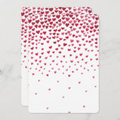 水彩落下ハートベビーシャワー 招待状 (正面/裏面)