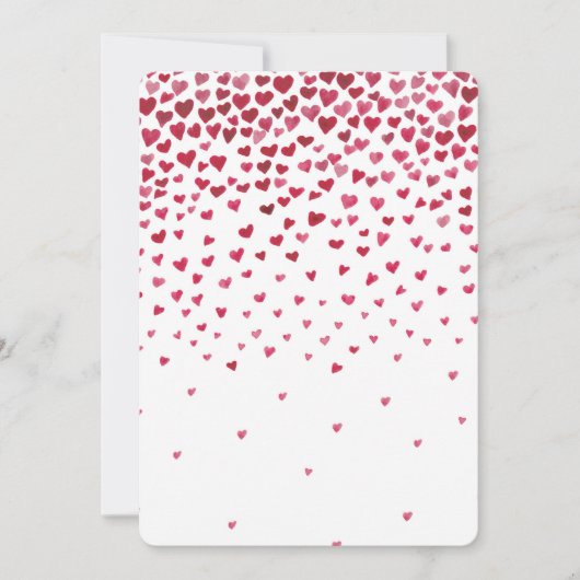 水彩落下ハートベビーシャワー 招待状 (正面)