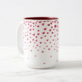 水彩落下ハート ツートーンマグカップ (正面左)