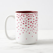 水彩落下ハート ツートーンマグカップ (左)