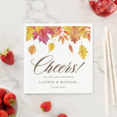 水彩落下離れするガーランド結婚秋 スタンダードランチョンナプキン (インサイチュ)