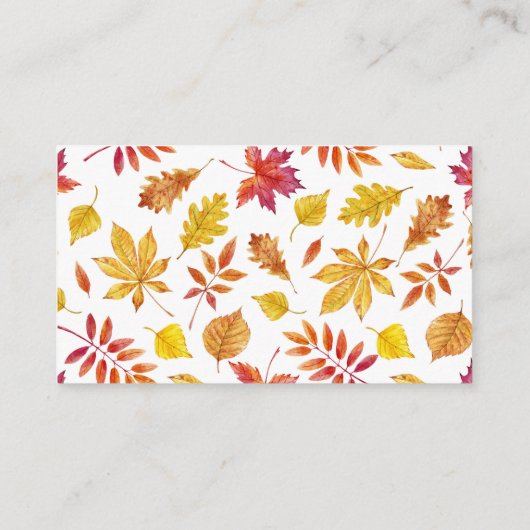 水彩落下離れするガーランド結婚秋 プレイスカード (裏面)