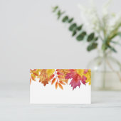 水彩落下離れするガーランド結婚秋 プレイスカード (スタンド正面)