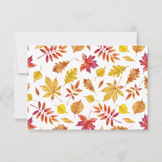 水彩落下離れするガーランド結婚秋 出欠カード (裏面)