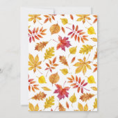 水彩落下離れベビー秋の散水 招待状 (裏面)