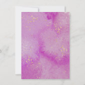 水彩落花ブライダルシャワーパープルイン 招待状 (裏面)