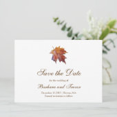 水彩落葉エレガント秋の結婚式 セーブザデート (スタンド正面)