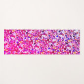 水彩落葉葉紫ピンク葉柄 ヨガマット (正面(横))