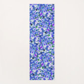 水彩落葉葉青紫の葉柄 ヨガマット (正面)