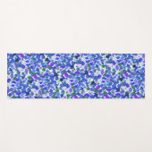 水彩落葉葉青紫の葉柄 ヨガマット (正面(横))