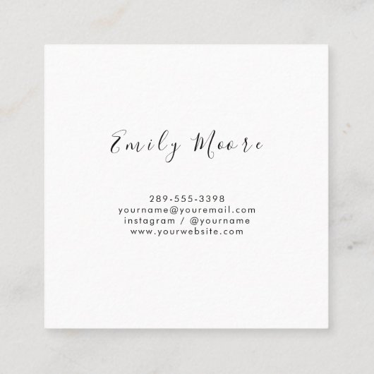 水彩葉と金ゴールドの葉の緑の芸術 スクエア名刺 (裏面)