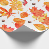 水彩葉のシームレス ラッピングペーパー (角)