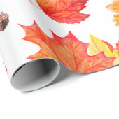 水彩葉のシームレス ラッピングペーパー (ロールコーナー)