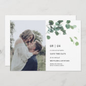 水彩葉のフォトカードを保存 セーブザデート (正面/裏面)