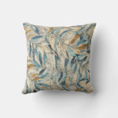 水彩葉のミュートカラーパターン クッション (裏面)