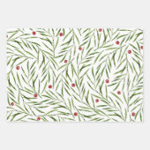 水彩葉の冬 ラッピングペーパーシート (正面2)