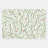 水彩葉の冬 ラッピングペーパーシート (正面)