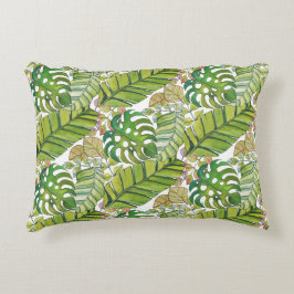 水彩葉の可愛い熱帯 アクセントクッション