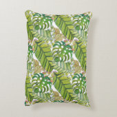 水彩葉の可愛い熱帯 アクセントクッション (裏面(縦))