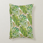 水彩葉の可愛い熱帯 アクセントクッション (正面(垂直))