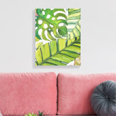 水彩葉の可愛い熱帯 キャンバスプリント (インサイチュ (リビング))