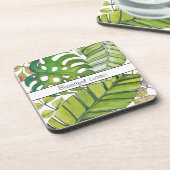 水彩葉の可愛い熱帯 コースター (左側)