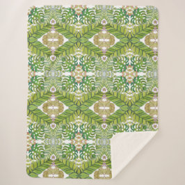 水彩葉の可愛い熱帯 シェルパブランケット