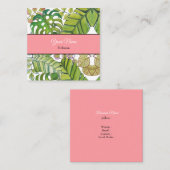 水彩葉の可愛い熱帯 スクエア名刺 (正面/裏面)