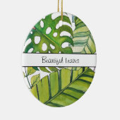水彩葉の可愛い熱帯 セラミックオーナメント (右)