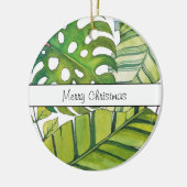 水彩葉の可愛い熱帯 セラミックオーナメント (左)