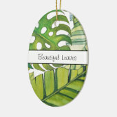 水彩葉の可愛い熱帯 セラミックオーナメント (左)