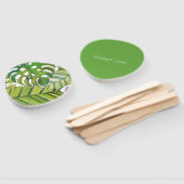 水彩葉の可愛い熱帯 ハンドファン (組立なし)