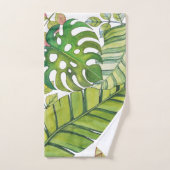 水彩葉の可愛い熱帯 バスタオルセット (ハンドタオル)