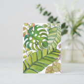 水彩葉の可愛い熱帯 ポストカード (スタンド正面)