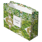 水彩葉の可愛い熱帯 ラージペーパーバッグ (裏面アングル)