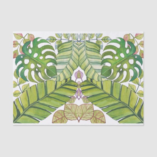 水彩葉の可愛い熱帯 薄葉紙 (正面)